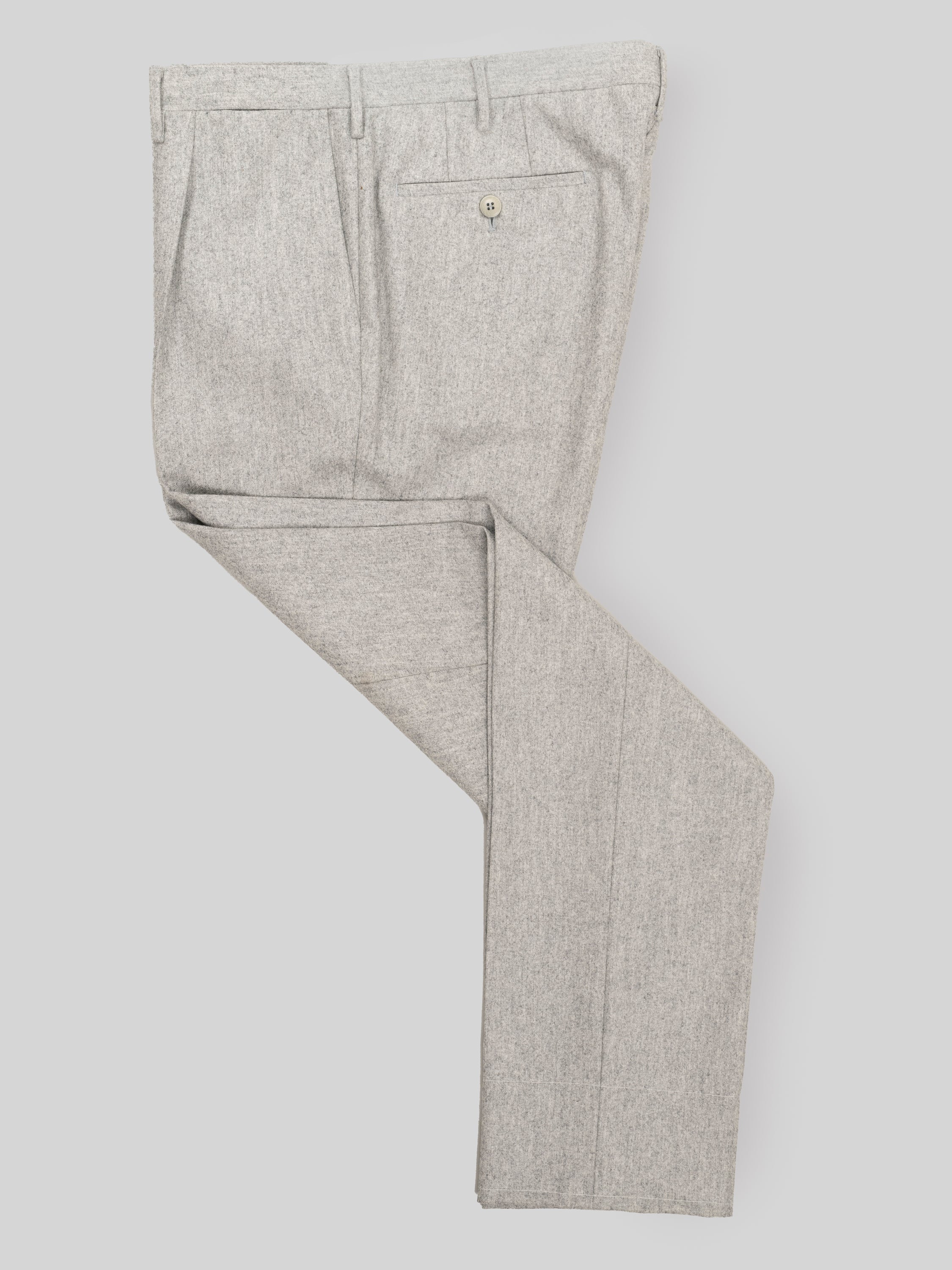 Pantaloni in flanella di lana grigia chiara
